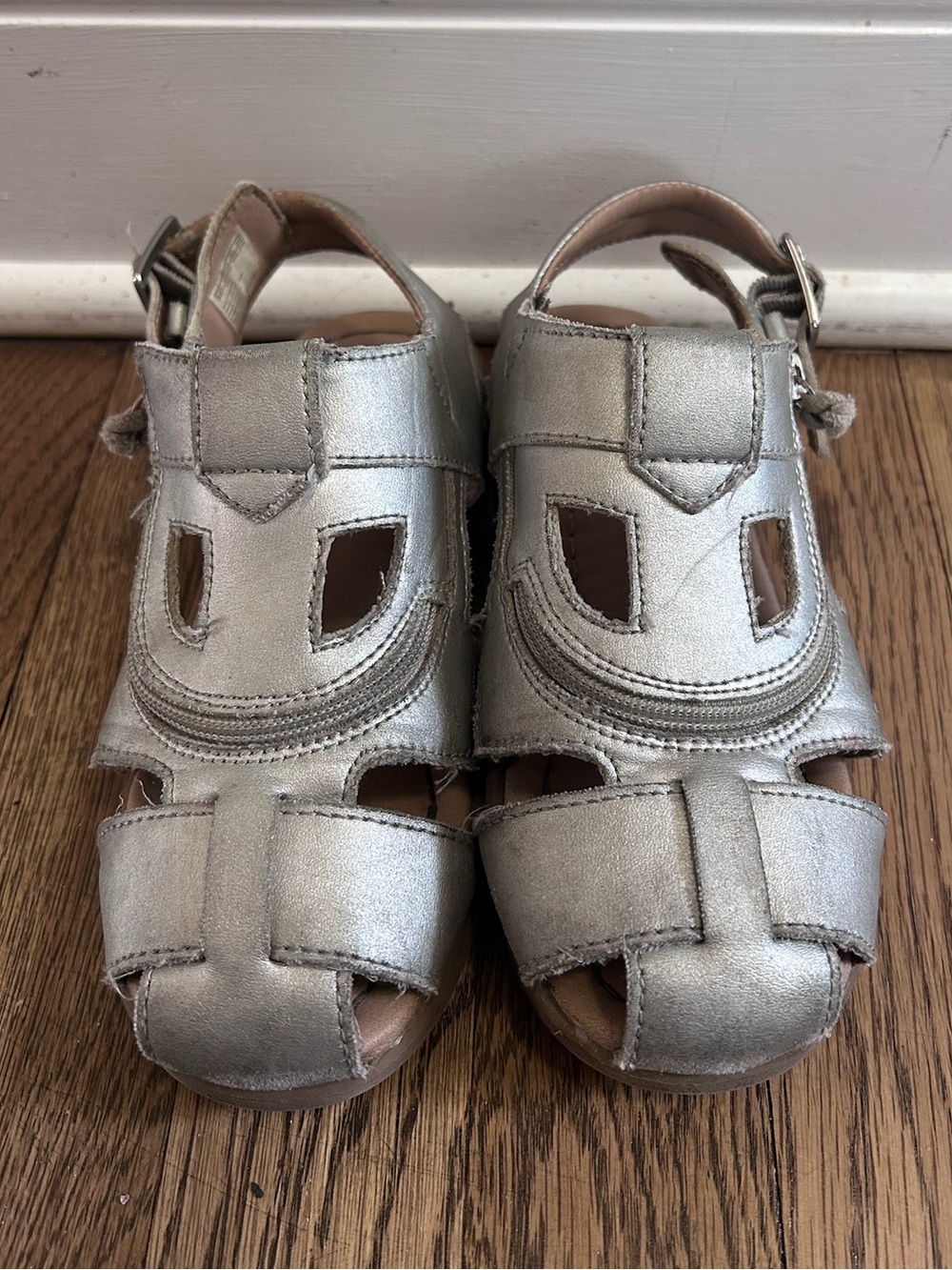 Billy Footwear Girls Sz 1 Silver Kids Fisherman Sandal Summer Beach Resortwear